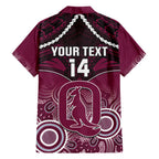 Custom QLD Maroons Rugby Hawaiian Shirt Aboriginal Mix Polynesian Pattern