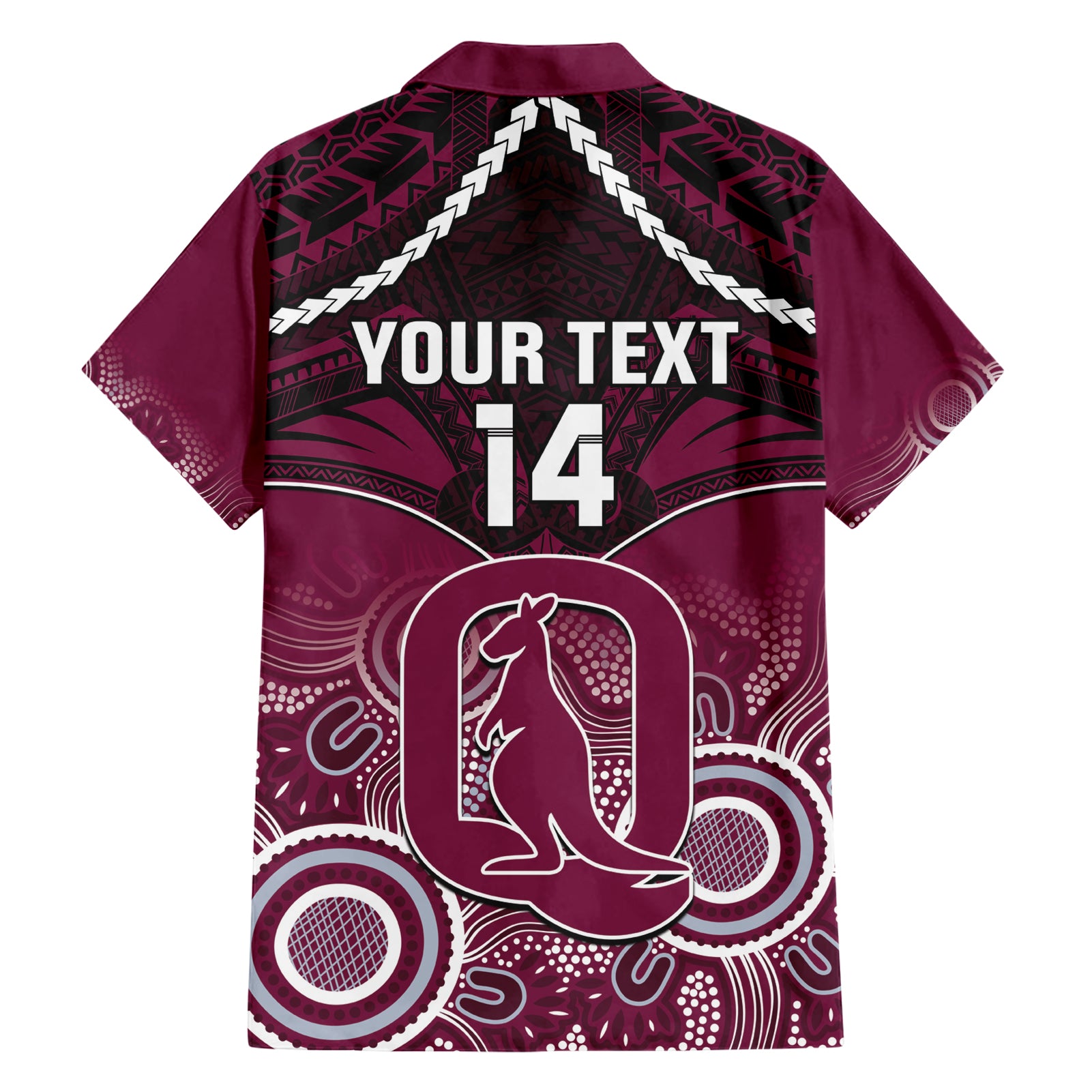 Custom QLD Maroons Rugby Hawaiian Shirt Aboriginal Mix Polynesian Pattern