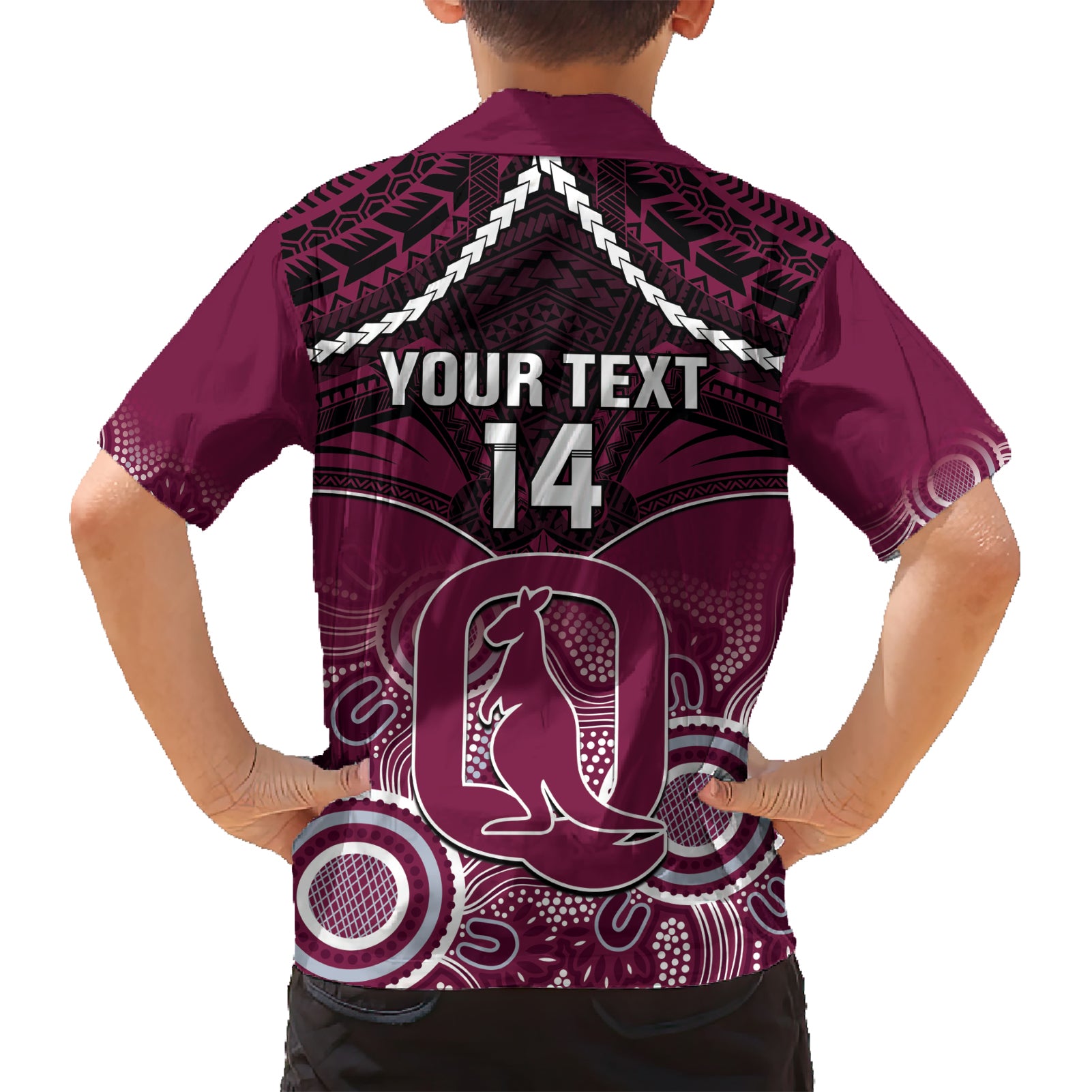 Custom QLD Maroons Rugby Hawaiian Shirt Aboriginal Mix Polynesian Pattern