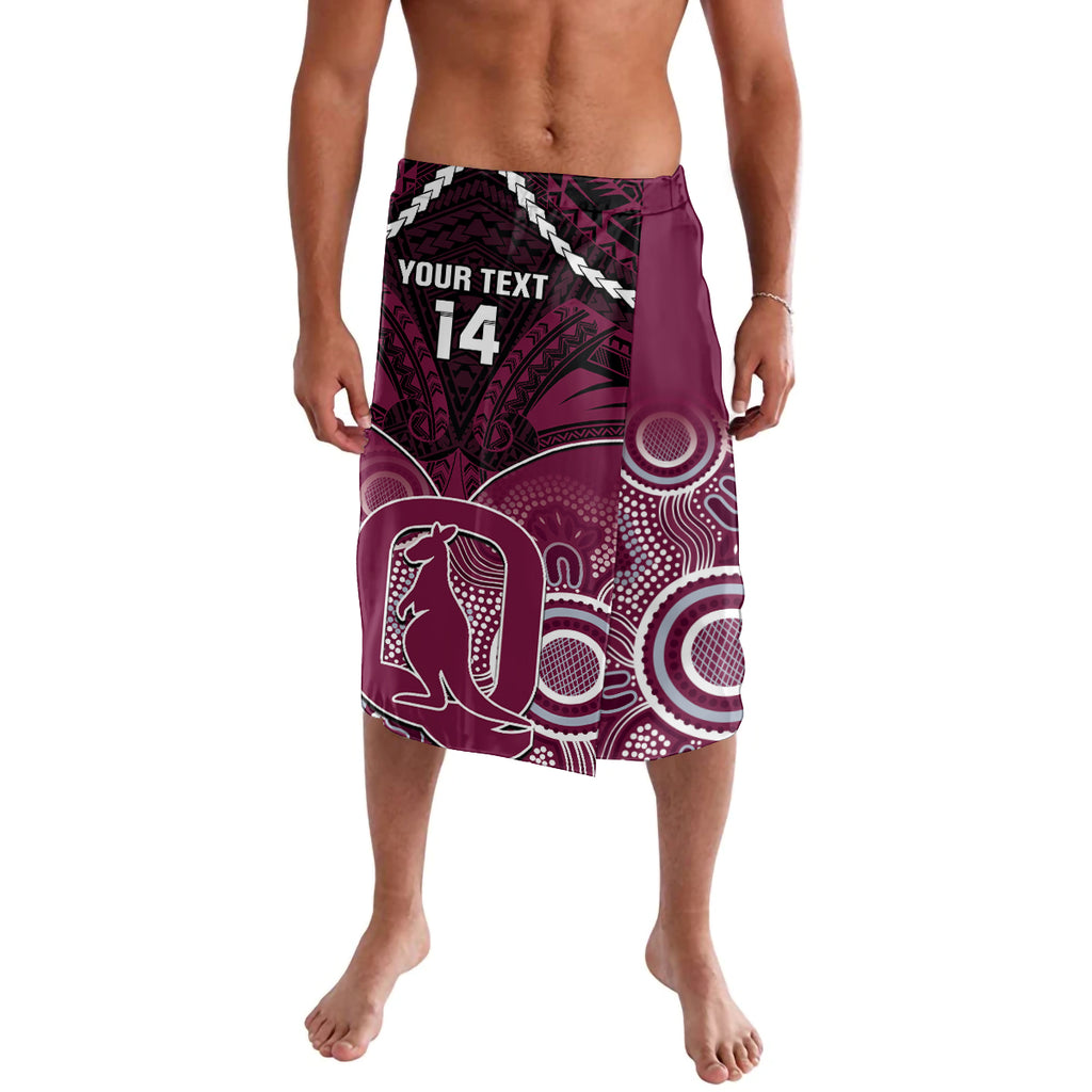Custom QLD Maroons Rugby Lavalava Aboriginal Mix Polynesian Pattern