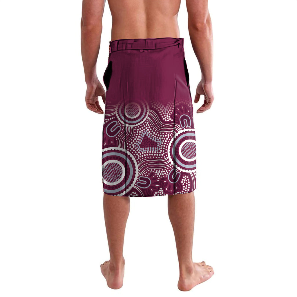 Custom QLD Maroons Rugby Lavalava Aboriginal Mix Polynesian Pattern