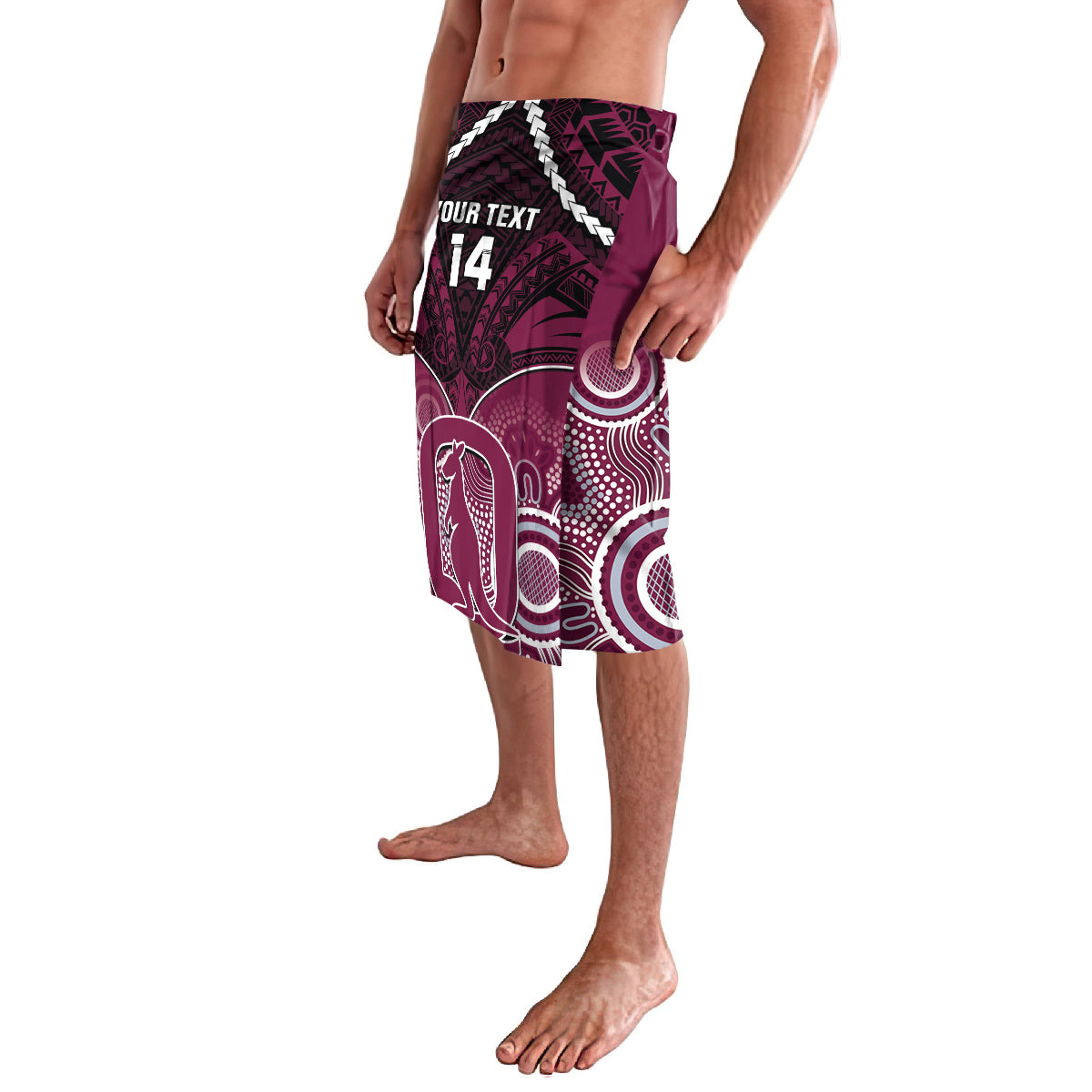 Custom QLD Maroons Rugby Lavalava Aboriginal Mix Polynesian Pattern