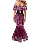 Custom QLD Maroons Rugby Mermaid Dress Aboriginal Mix Polynesian Pattern