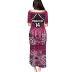 Custom QLD Maroons Rugby Puletasi Aboriginal Mix Polynesian Pattern