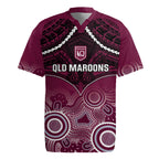 Custom QLD Maroons Rugby Rugby Jersey Aboriginal Mix Polynesian Pattern