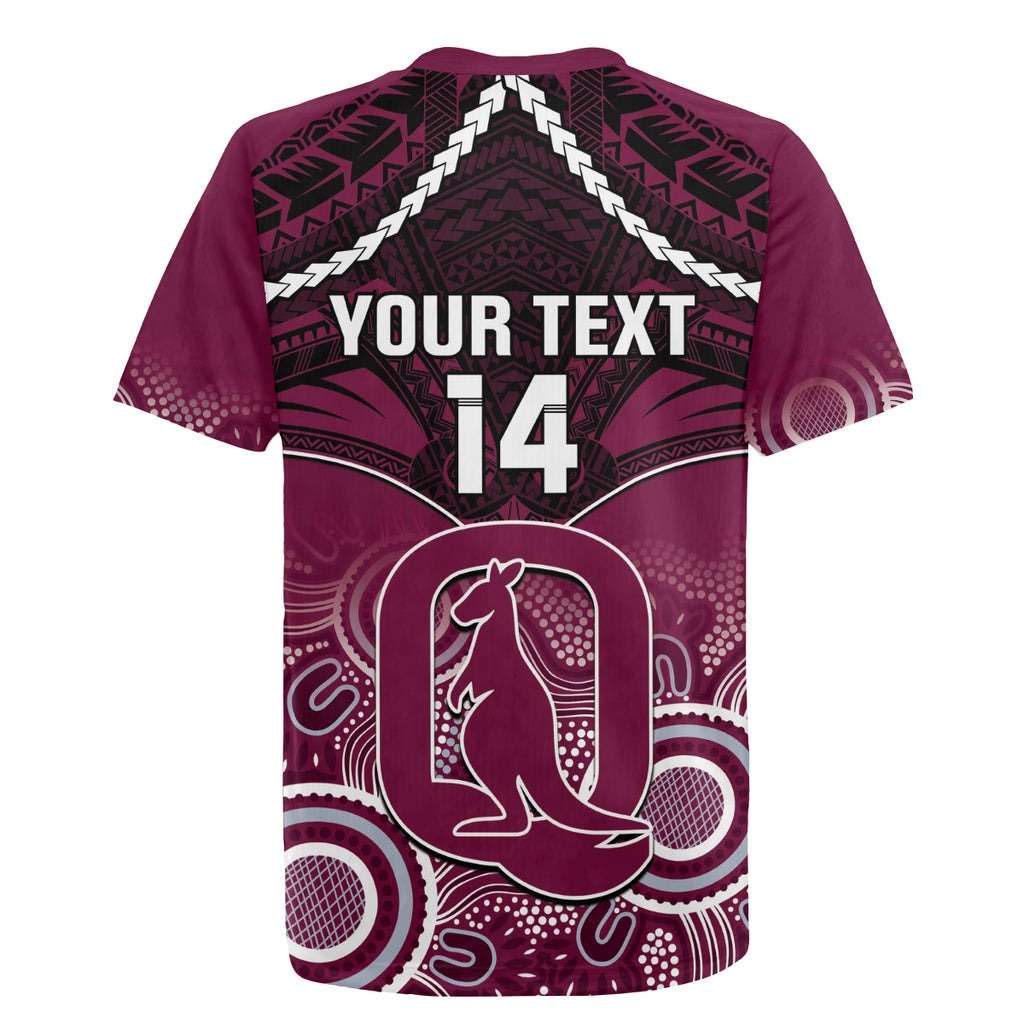 Custom QLD Maroons Rugby Rugby Jersey Aboriginal Mix Polynesian Pattern