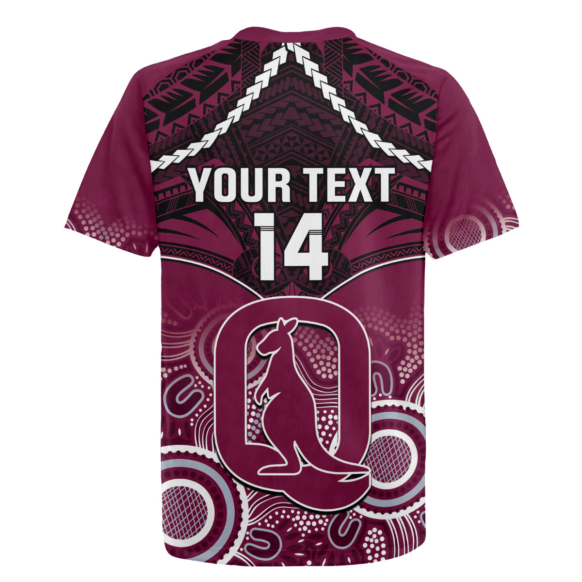 Custom QLD Maroons Rugby Rugby Jersey Aboriginal Mix Polynesian Pattern