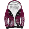 Custom QLD Maroons Rugby Sherpa Hoodie Aboriginal Mix Polynesian Pattern
