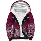 Custom QLD Maroons Rugby Sherpa Hoodie Aboriginal Mix Polynesian Pattern