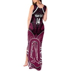 Custom QLD Maroons Rugby Tank Maxi Dress Aboriginal Mix Polynesian Pattern