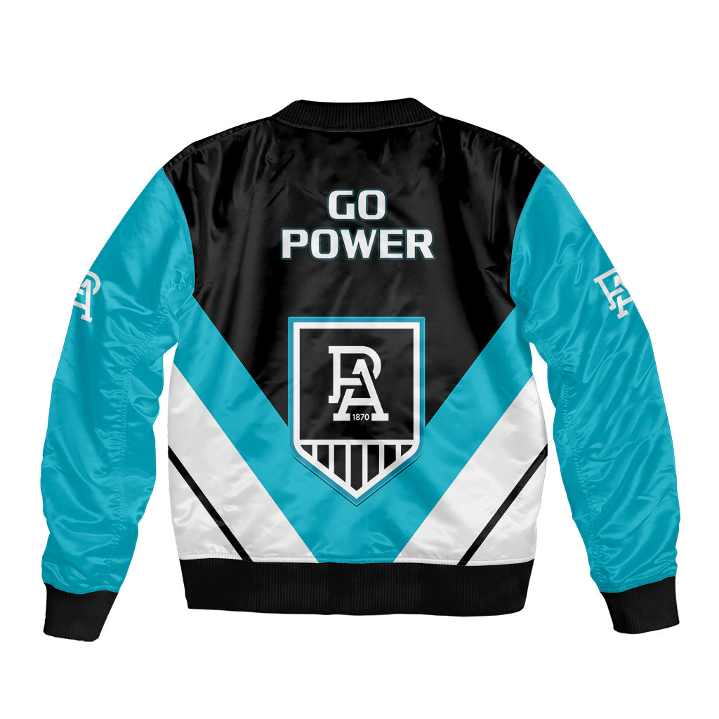 port-adelaide-football-2023-sleeve-zip-bomber-jacket-go-power-sporty-style