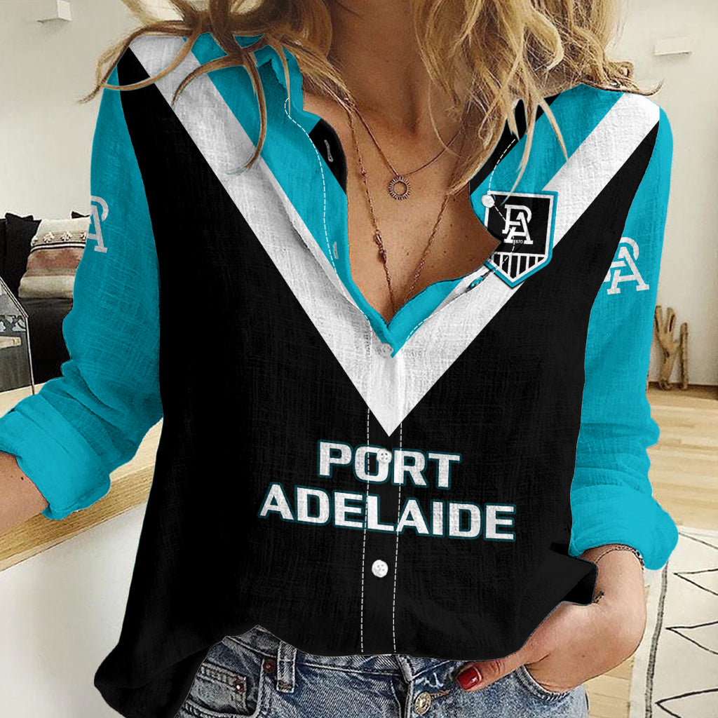 Port Adelaide Football 2023 Women Casual Shirt Go Power Sporty Style LT14