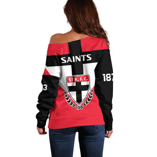 st-kilda-football-2023-off-shoulder-sweater-saints-150th-anniversary-sporty-style
