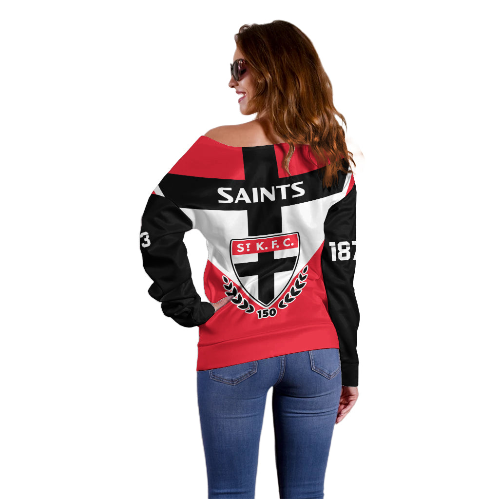 st-kilda-football-2023-off-shoulder-sweater-saints-150th-anniversary-sporty-style