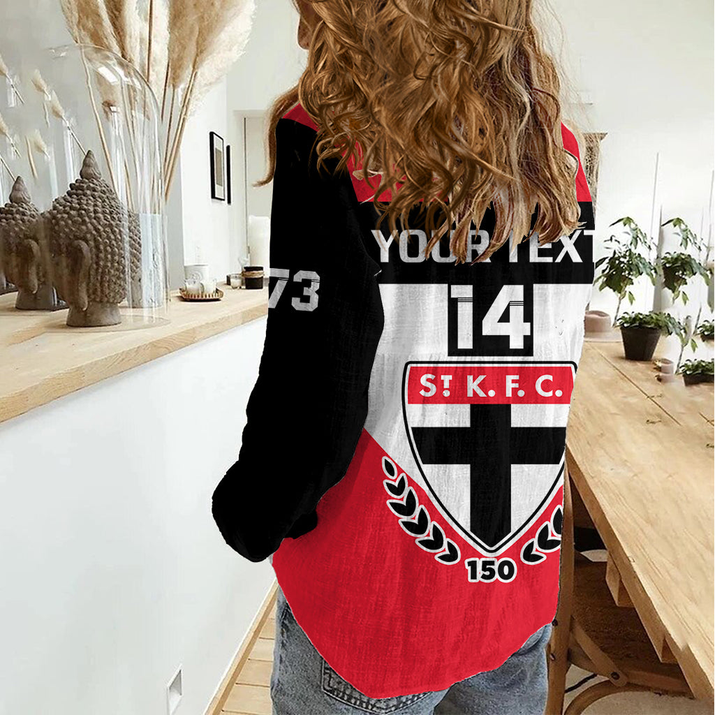 Personalised St Kilda Football 2023 Women Casual Shirt Saints 150th Anniversary Sporty Style LT14