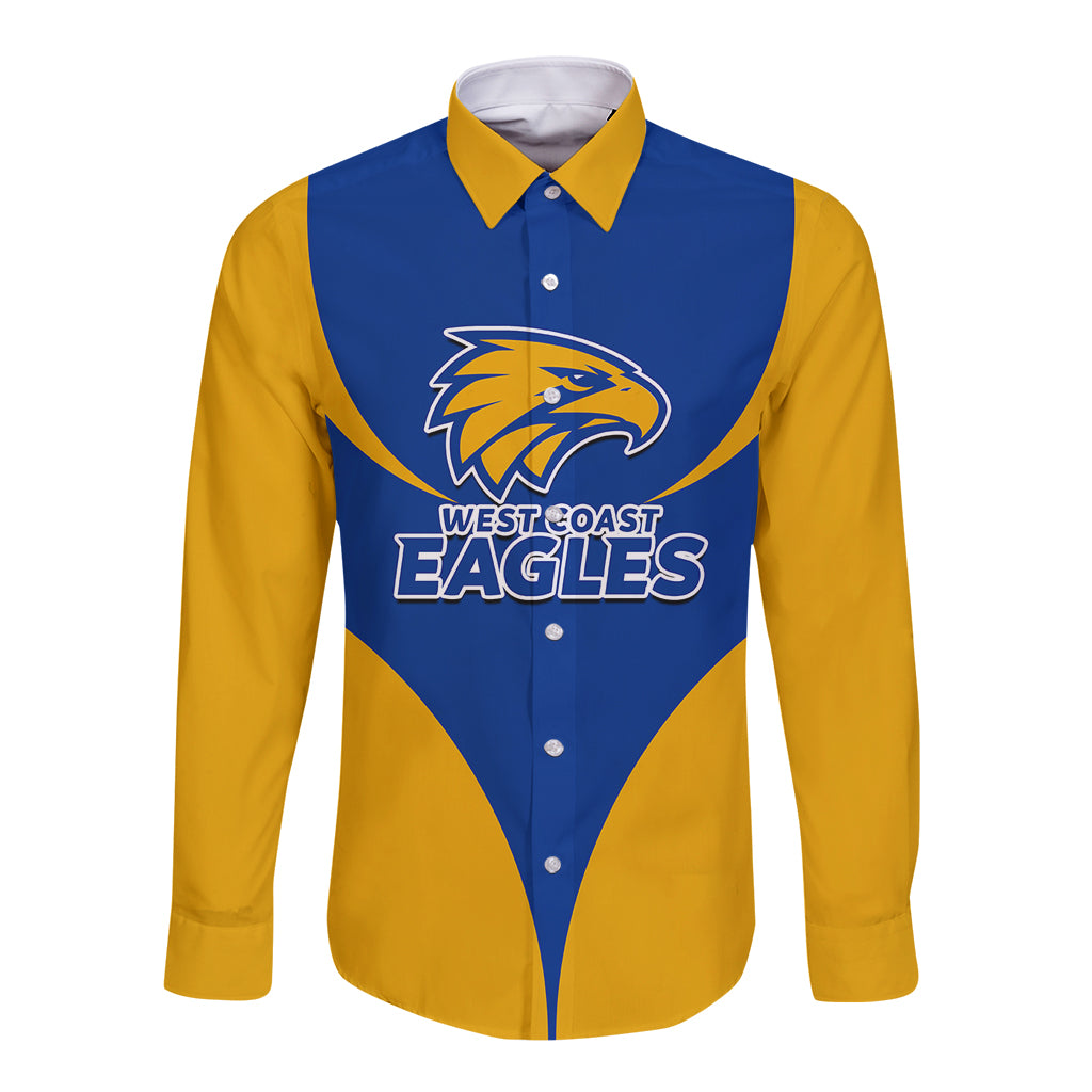 personalised-eagles-football-2023-long-sleeve-button-shirt-west-coast-sporty-style