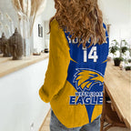 Personalised Eagles Football 2023 Women Casual Shirt West Coast Sporty Style LT14
