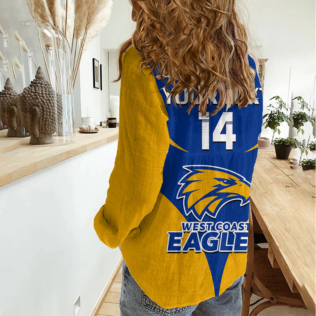 Personalised Eagles Football 2023 Women Casual Shirt West Coast Sporty Style LT14