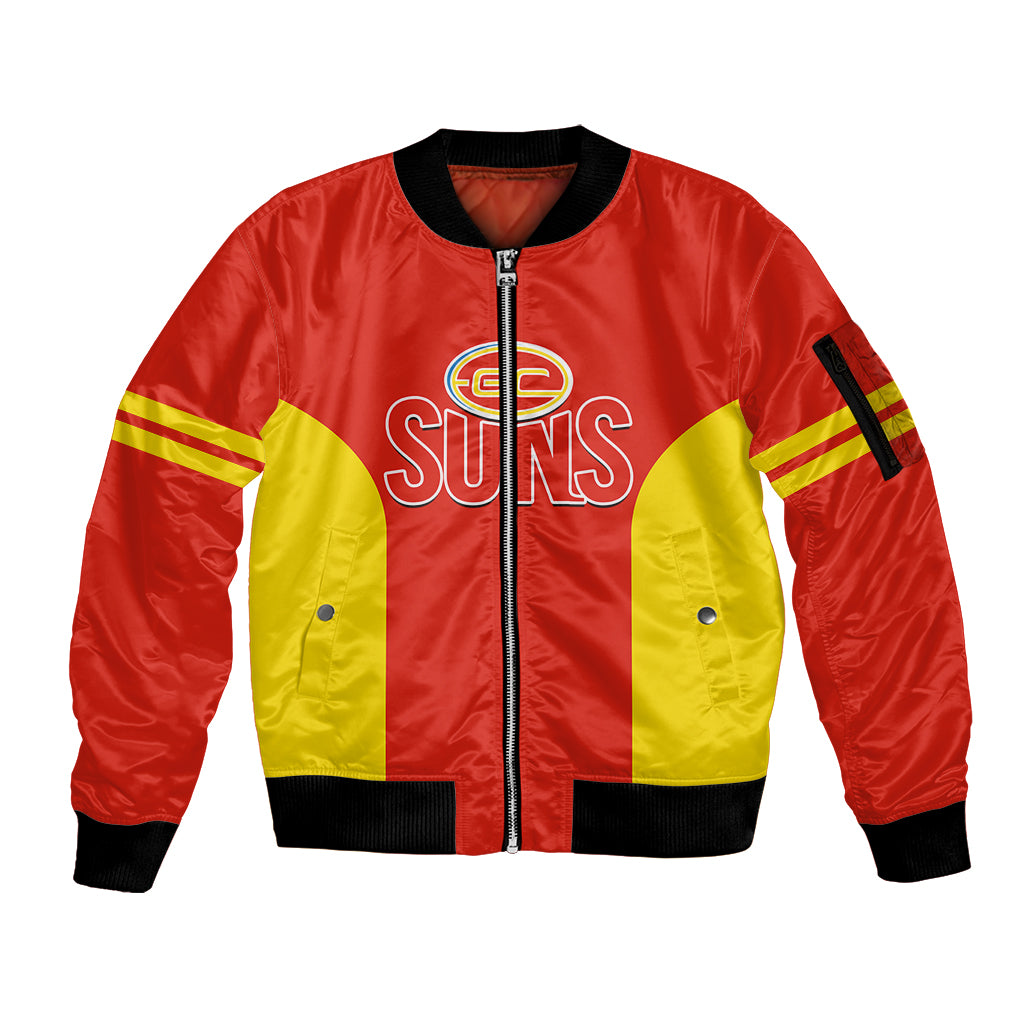personalised-gold-coast-football-2023-sleeve-zip-bomber-jacket-go-suns-sporty-style