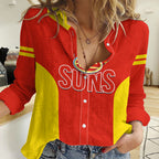 Personalised Gold Coast Football 2023 Women Casual Shirt Go Suns Sporty Style LT14