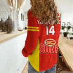 Personalised Gold Coast Football 2023 Women Casual Shirt Go Suns Sporty Style LT14