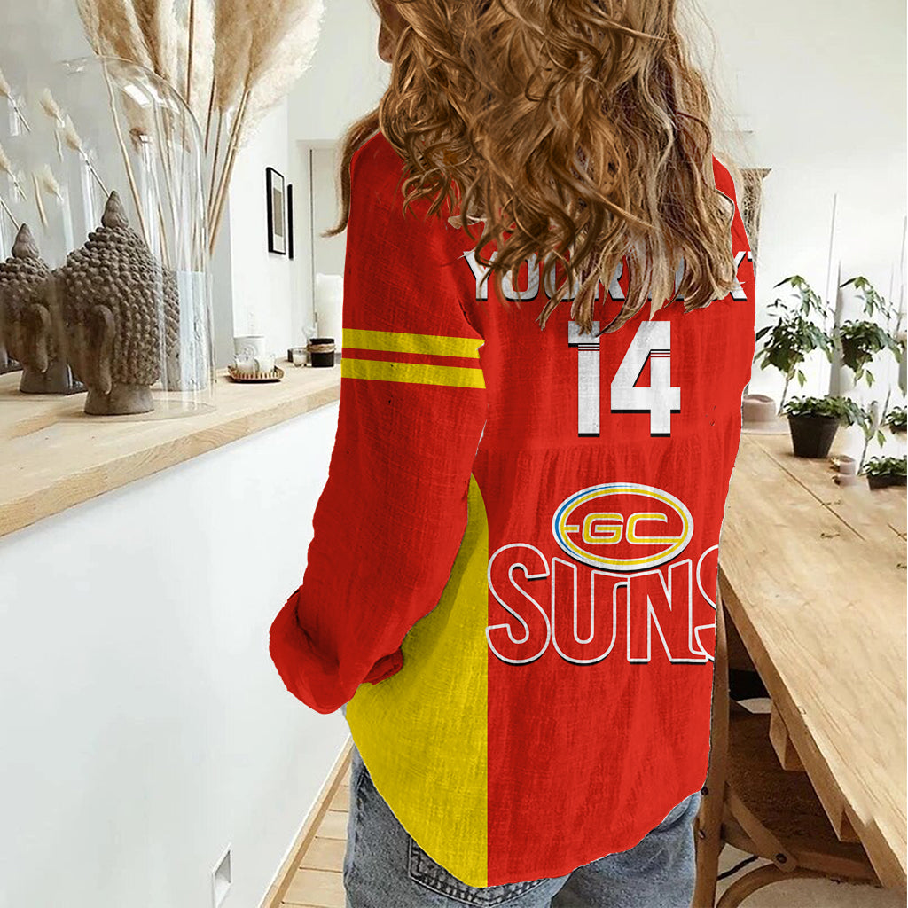 Personalised Gold Coast Football 2023 Women Casual Shirt Go Suns Sporty Style LT14