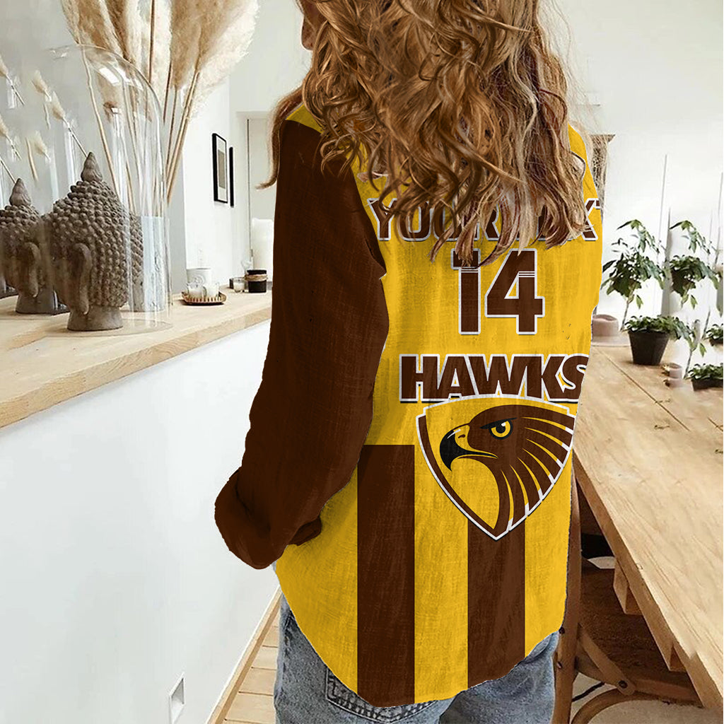 Personalised Hawthorn Football 2023 Women Casual Shirt Go Hawks Sporty Style LT14