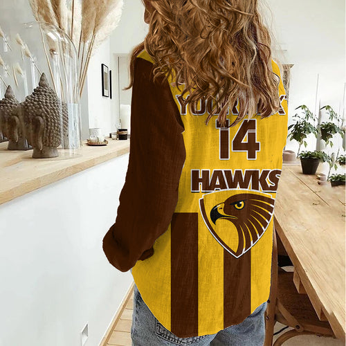 Personalised Hawthorn Football 2023 Women Casual Shirt Go Hawks Sporty Style LT14