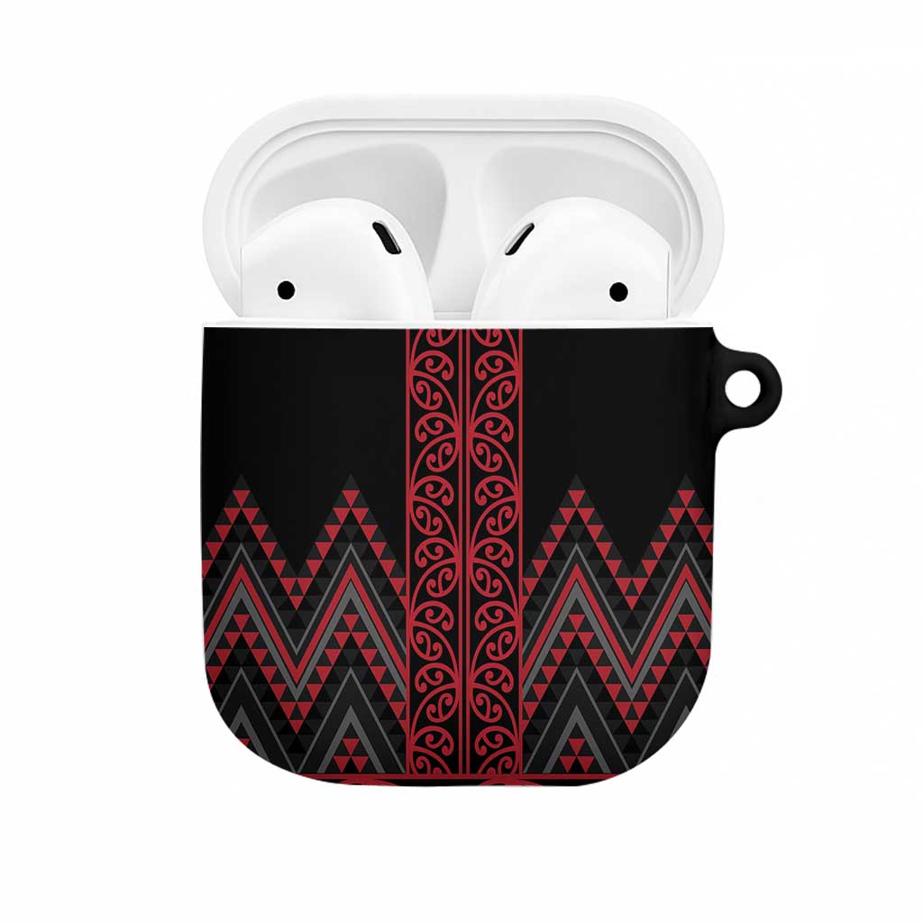 Red Aotearoa Mangopare Kowhaiwhai Niho Taniwha AirPods Case Maori New Zealand - Aussie Hoodie