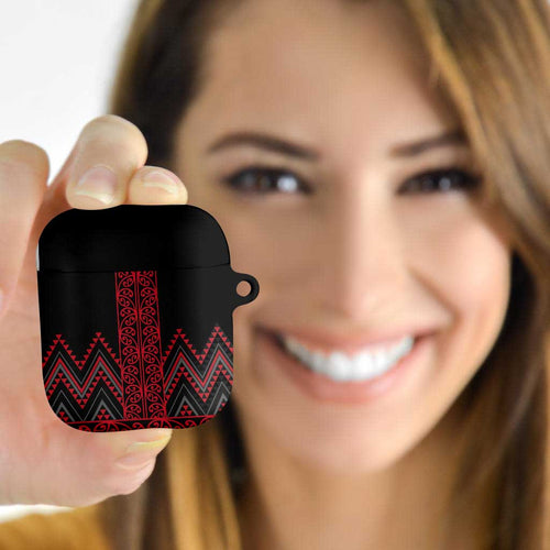 Red Aotearoa Mangopare Kowhaiwhai Niho Taniwha AirPods Case Maori New Zealand - Aussie Hoodie