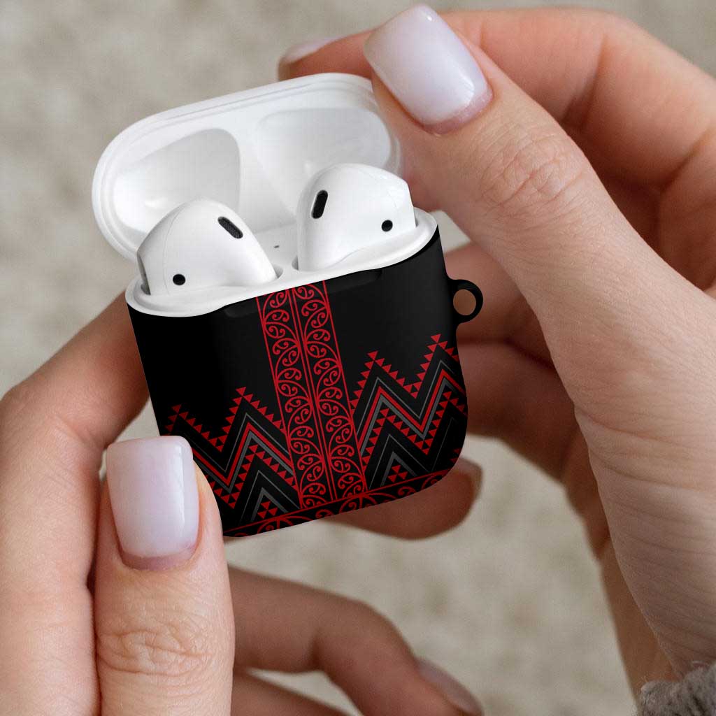 Red Aotearoa Mangopare Kowhaiwhai Niho Taniwha AirPods Case Maori New Zealand - Aussie Hoodie