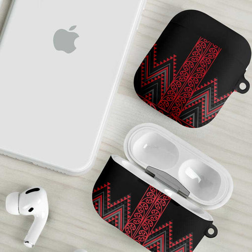 Red Aotearoa Mangopare Kowhaiwhai Niho Taniwha AirPods Case Maori New Zealand - Aussie Hoodie