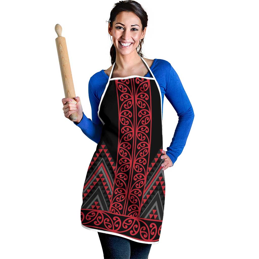 Red Aotearoa Mangopare Kowhaiwhai Niho Taniwha Apron Maori New Zealand - Aussie Hoodie
