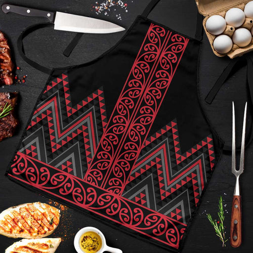 Red Aotearoa Mangopare Kowhaiwhai Niho Taniwha Apron Maori New Zealand - Aussie Hoodie