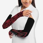 Red Aotearoa Mangopare Kowhaiwhai Niho Taniwha Arm Sleeves Maori New Zealand - Aussie Hoodie