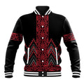 Red Aotearoa Mangopare Kowhaiwhai and Niho Taniwha Baseball Jacket Maori New Zealand