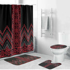 Red Aotearoa Mangopare Kowhaiwhai Niho Taniwha Bathroom Set Maori New Zealand - Aussie Hoodie