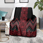 Red Aotearoa Mangopare Kowhaiwhai and Niho Taniwha Blanket Maori New Zealand