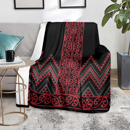 Red Aotearoa Mangopare Kowhaiwhai and Niho Taniwha Blanket Maori New Zealand
