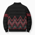 Red Aotearoa Mangopare Kowhaiwhai Niho Taniwha Bomber Puffer Jacket Maori New Zealand - Aussie Hoodie