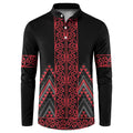Red Aotearoa Mangopare Kowhaiwhai and Niho Taniwha Button Sweatshirt Maori New Zealand