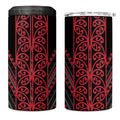 Red Aotearoa Mangopare Kowhaiwhai and Niho Taniwha 4 in 1 Can Cooler Tumbler Maori New Zealand