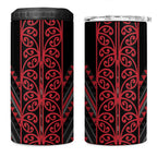 Red Aotearoa Mangopare Kowhaiwhai and Niho Taniwha 4 in 1 Can Cooler Tumbler Maori New Zealand