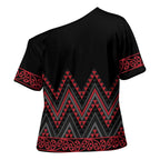 Red Aotearoa Mangopare Kowhaiwhai Niho Taniwha Cross Shoulder Shirt Maori New Zealand - Aussie Hoodie