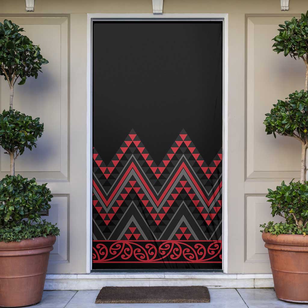 Red Aotearoa Mangopare Kowhaiwhai Niho Taniwha Door Cover Maori New Zealand - Aussie Hoodie