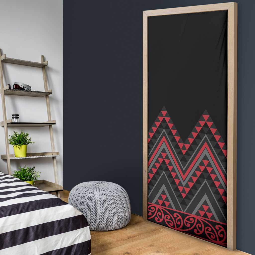 Red Aotearoa Mangopare Kowhaiwhai Niho Taniwha Door Cover Maori New Zealand - Aussie Hoodie