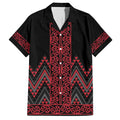 Red Aotearoa Mangopare Kowhaiwhai and Niho Taniwha Family Matching Long Sleeve Bodycon Dress and Hawaiian Shirt Maori New Zealand