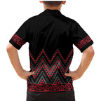 Red Aotearoa Mangopare Kowhaiwhai and Niho Taniwha Family Matching Mermaid Dress and Hawaiian Shirt Maori New Zealand