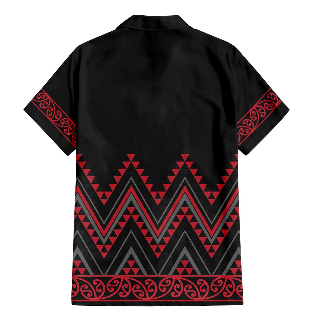Red Aotearoa Mangopare Kowhaiwhai and Niho Taniwha Family Matching Mermaid Dress and Hawaiian Shirt Maori New Zealand