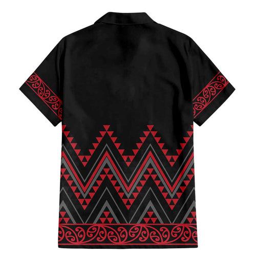 Red Aotearoa Mangopare Kowhaiwhai and Niho Taniwha Family Matching Mermaid Dress and Hawaiian Shirt Maori New Zealand
